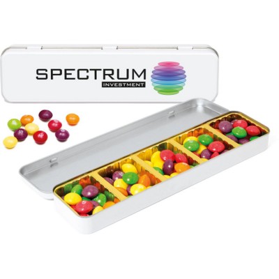 Branded Promotional SKITTLES in Slim Tin Sweets From Concept Incentives.