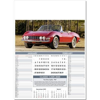 Branded Promotional CLASSIC CARS PICTORIAL MEMO WALL CALENDAR Calendar From Concept Incentives.