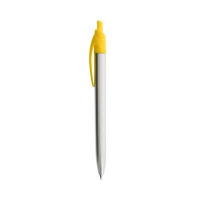 Branded Promotional JAZZ BALL PEN in Silver-yellow Push Action Pen with in Black Pen From Concept Incentives.