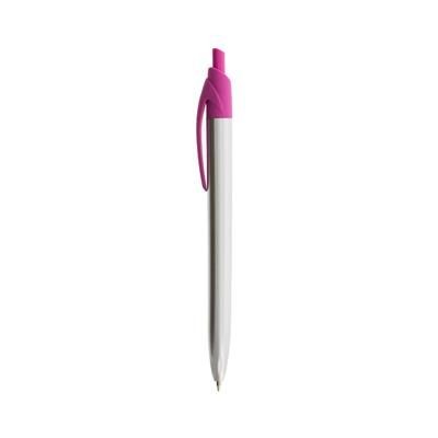 Branded Promotional JAZZ BALL PEN in Silver-pink Push Action Pen with in Black Pen From Concept Incentives.