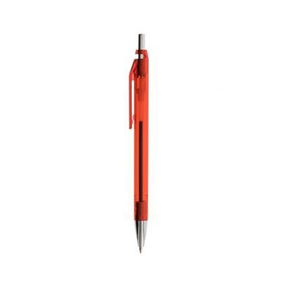 Branded Promotional FROSTY COLOUR BALL PEN in Red-silver Pen From Concept Incentives.