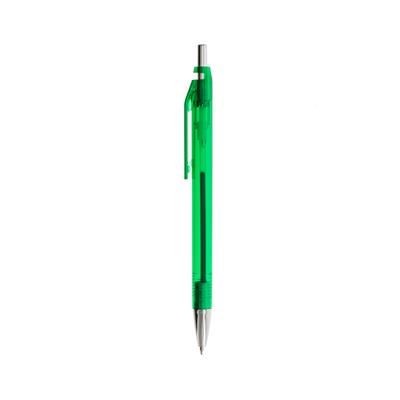 Branded Promotional FROSTY COLOUR BALL PEN in Green-silver Pen From Concept Incentives.