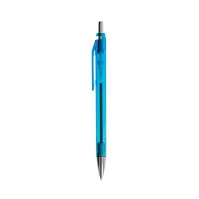 Branded Promotional FROSTY COLOUR BALL PEN in Turq-silver Pen From Concept Incentives.