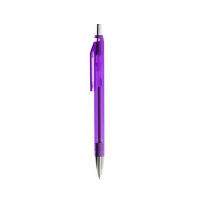 Branded Promotional FROSTY COLOUR BALL PEN in Purple-silver Pen From Concept Incentives.