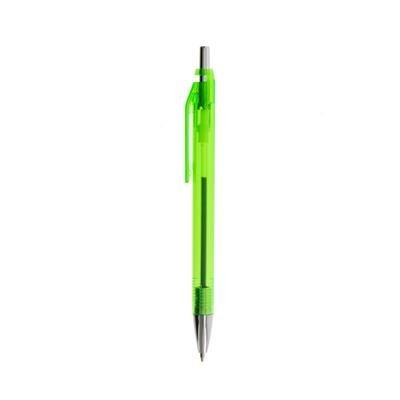 Branded Promotional FROSTY COLOUR BALL PEN in Lime Green-silver Pen From Concept Incentives.