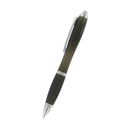 Branded Promotional CURVY COLOUR BALL PEN in Black Pen From Concept Incentives.