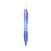 Branded Promotional CURVY COLOUR BALL PEN in Blue Pen From Concept Incentives.