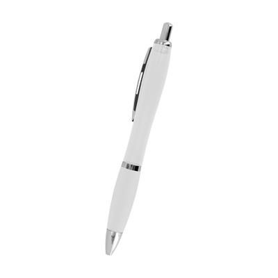 Branded Promotional CURVY COLOUR BALL PEN in Clear Transparent Pen From Concept Incentives.