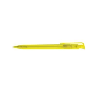 Branded Promotional CALICO BALL PEN in Frosted in Yellow Pen From Concept Incentives.