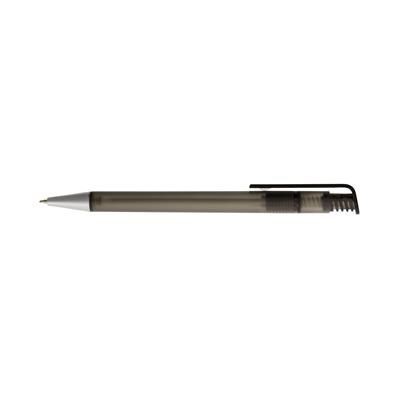 Branded Promotional CALICO ARCTIC FROST BALL PEN in Black & Silver Pen From Concept Incentives.