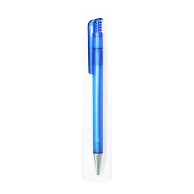 Branded Promotional CALICO ARCTIC FROST BALL PEN in Blue & Silver Pen From Concept Incentives.