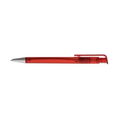 Branded Promotional CALICO ARCTIC FROST BALL PEN in Red & Silver Pen From Concept Incentives.