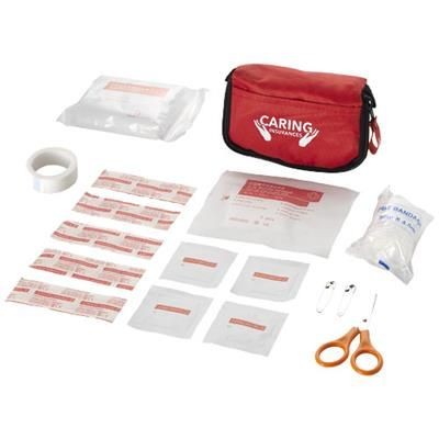 Branded Promotional SAVE-ME 19-PIECE FIRST AID KIT in Red First Aid Kit From Concept Incentives.