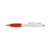 Branded Promotional CURVY BALL PEN in White & Red Pen From Concept Incentives.