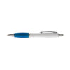 Branded Promotional CURVY BALL PEN in White & Turquoise Pen From Concept Incentives.