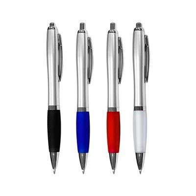 Branded Promotional CURVY SILVER BALL PEN Pen From Concept Incentives.