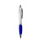 Branded Promotional CURVY SILVER BALL PEN in Blue Pen From Concept Incentives.