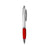 Branded Promotional CURVY SILVER BALL PEN in Red Pen From Concept Incentives.