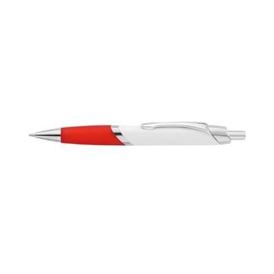 Branded Promotional OVALE BALL PEN in White & Red Pen From Concept Incentives.