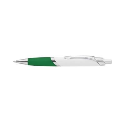 Branded Promotional OVALE BALL PEN in White & Green Pen From Concept Incentives.