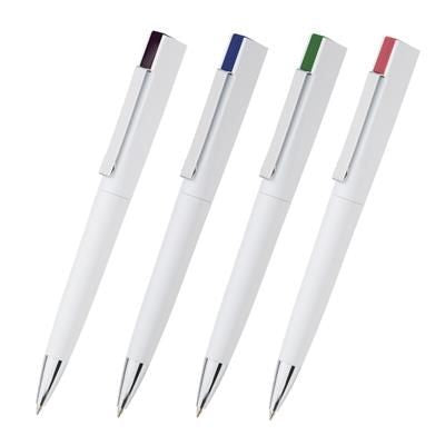 Branded Promotional FLAT CAP PEN TWIST ACTION PLASTIC PEN Pen From Concept Incentives.