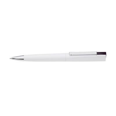 Branded Promotional FLAT CAP PEN in White-black Pen From Concept Incentives.