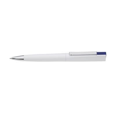 Branded Promotional FLAT CAP PEN in White-blue Pen From Concept Incentives.