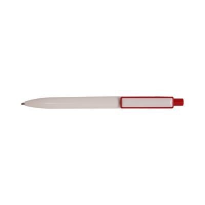 Branded Promotional BORDER MESSAGE PEN in White & Red Pen From Concept Incentives.