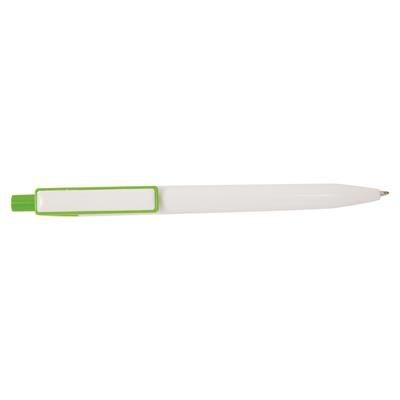 Branded Promotional BORDER MESSAGE PEN in White & Green Pen From Concept Incentives.