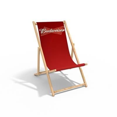 Branded Promotional ADULT PROMOTIONAL WOOD DECKCHAIR with 300gsm Canvas Sling Chair From Concept Incentives.