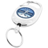 Branded Promotional GERLOS ROLLER CLIP KEYRING CHAIN in White Solid Pull Reel Pass Holder From Concept Incentives.