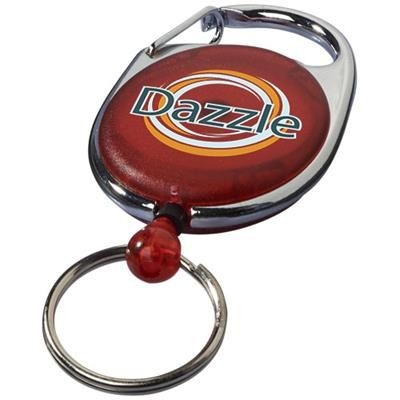 Branded Promotional GERLOS ROLLER CLIP KEYRING CHAIN in Red Keyring From Concept Incentives.