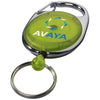 Branded Promotional GERLOS ROLLER CLIP KEYRING CHAIN in Lime Keyring From Concept Incentives.