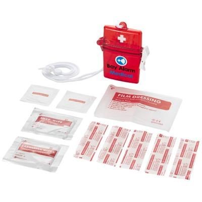 Branded Promotional HASTE 10-PIECE FIRST AID KIT in Red First Aid Kit From Concept Incentives.