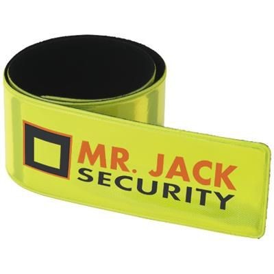 Branded Promotional HITZ REFLECTIVE SAFETY SLAP WRAP in Yellow Wrist Band From Concept Incentives.