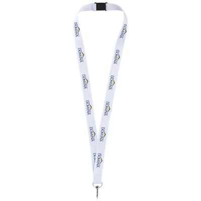 Branded Promotional LAGO LANYARD with Break-away Closure in White Solid Lanyard From Concept Incentives.
