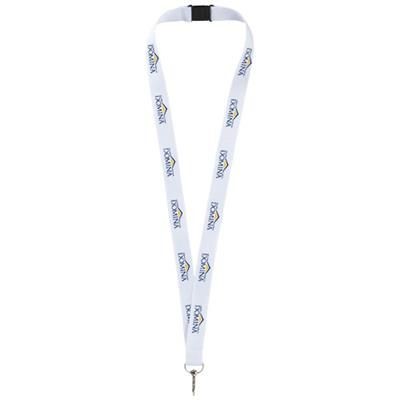 Branded Promotional LAGO LANYARD with Break-away Closure in White Solid Lanyard From Concept Incentives.