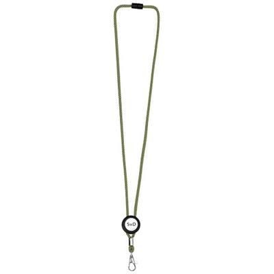 Branded Promotional HAGEN DUAL-TONE LANYARD with Adjustable Round Disc in Lime-black Solid Lanyard From Concept Incentives.