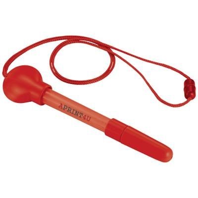 Branded Promotional BUBBZ BUBBLE DISPENSER PEN in Red Bubble Blower From Concept Incentives.