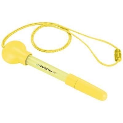 Branded Promotional BUBBZ BUBBLE DISPENSER PEN in Yellow Bubble Blower From Concept Incentives.