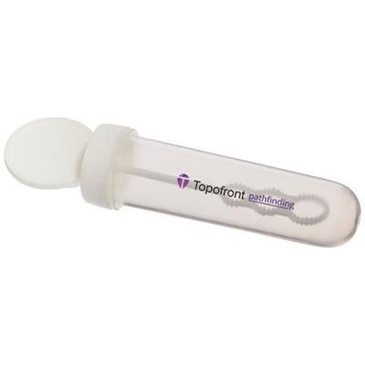 Branded Promotional BUBBLY BUBBLE DISPENSER TUBE in White Solid Bubble Blower From Concept Incentives.