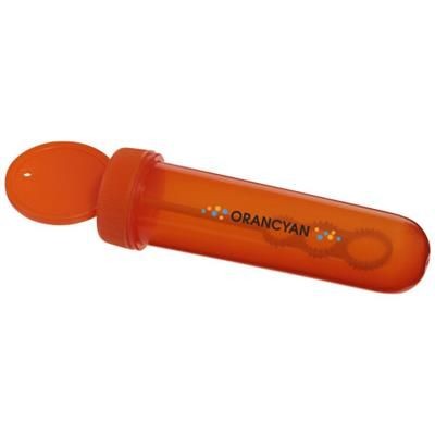 Branded Promotional BUBBLY BUBBLE DISPENSER TUBE in Orange Bubble Blower From Concept Incentives.