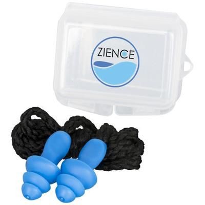 Branded Promotional BAZZ REUSABLE NOISE REDUCTION EAR PLUGS in Case in Royal Blue Ear Plugs From Concept Incentives.