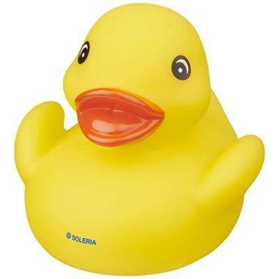 Branded Promotional AFFIE FLOATING RUBBER DUCK in Yellow Duck Plastic From Concept Incentives.