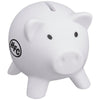 Branded Promotional PIGGY COIN BANK in White Solid Money Box From Concept Incentives.