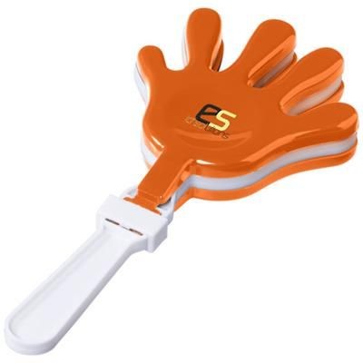 Branded Promotional HIGH-FIVE HAND CLAPPER in Orange Noise Maker From Concept Incentives.