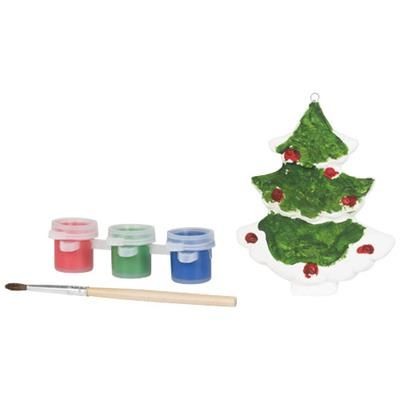 Branded Promotional PAINT CHRISTMAS TREE in White Solid Christmas Decoration From Concept Incentives.