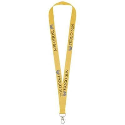 Branded Promotional IMPEY LANYARD with Convenient Hook in Yellow Lanyard From Concept Incentives.