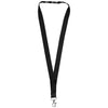 Branded Promotional JULIAN BAMBOO LANYARD with Safety Clip in Black Solid Lanyard From Concept Incentives.