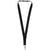 Branded Promotional JULIAN BAMBOO LANYARD with Safety Clip in Black Solid Lanyard From Concept Incentives.